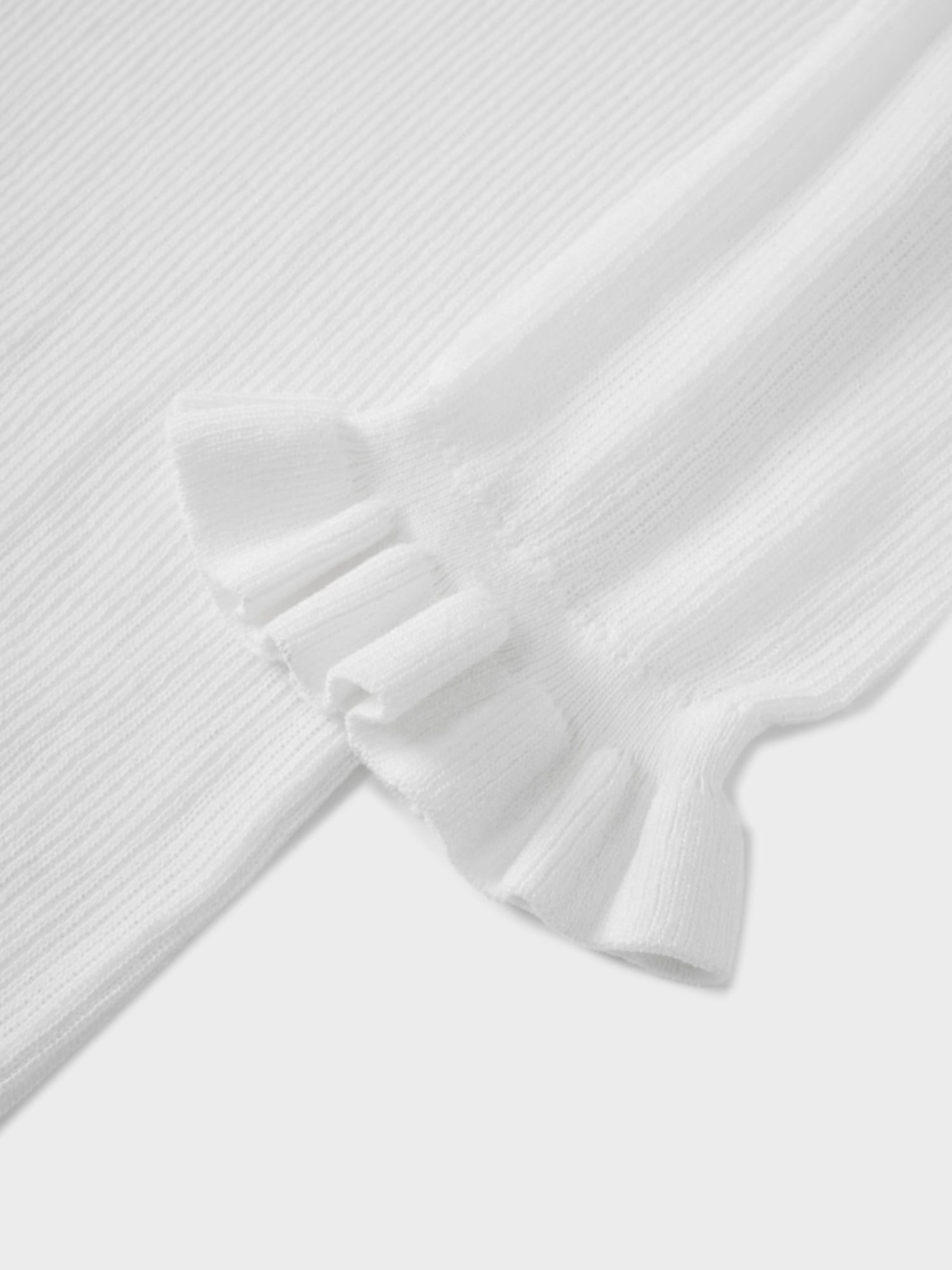Ruffle Sweater-White