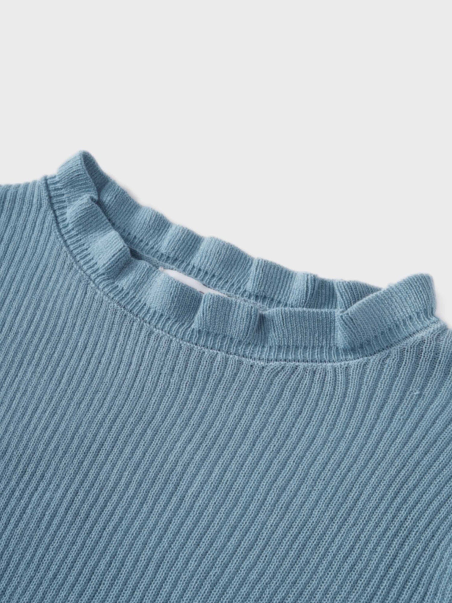 Ruffle Sweater-Light Blue