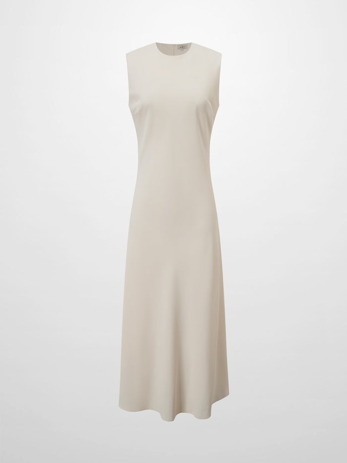 Crepe Slip Dress-Ivory