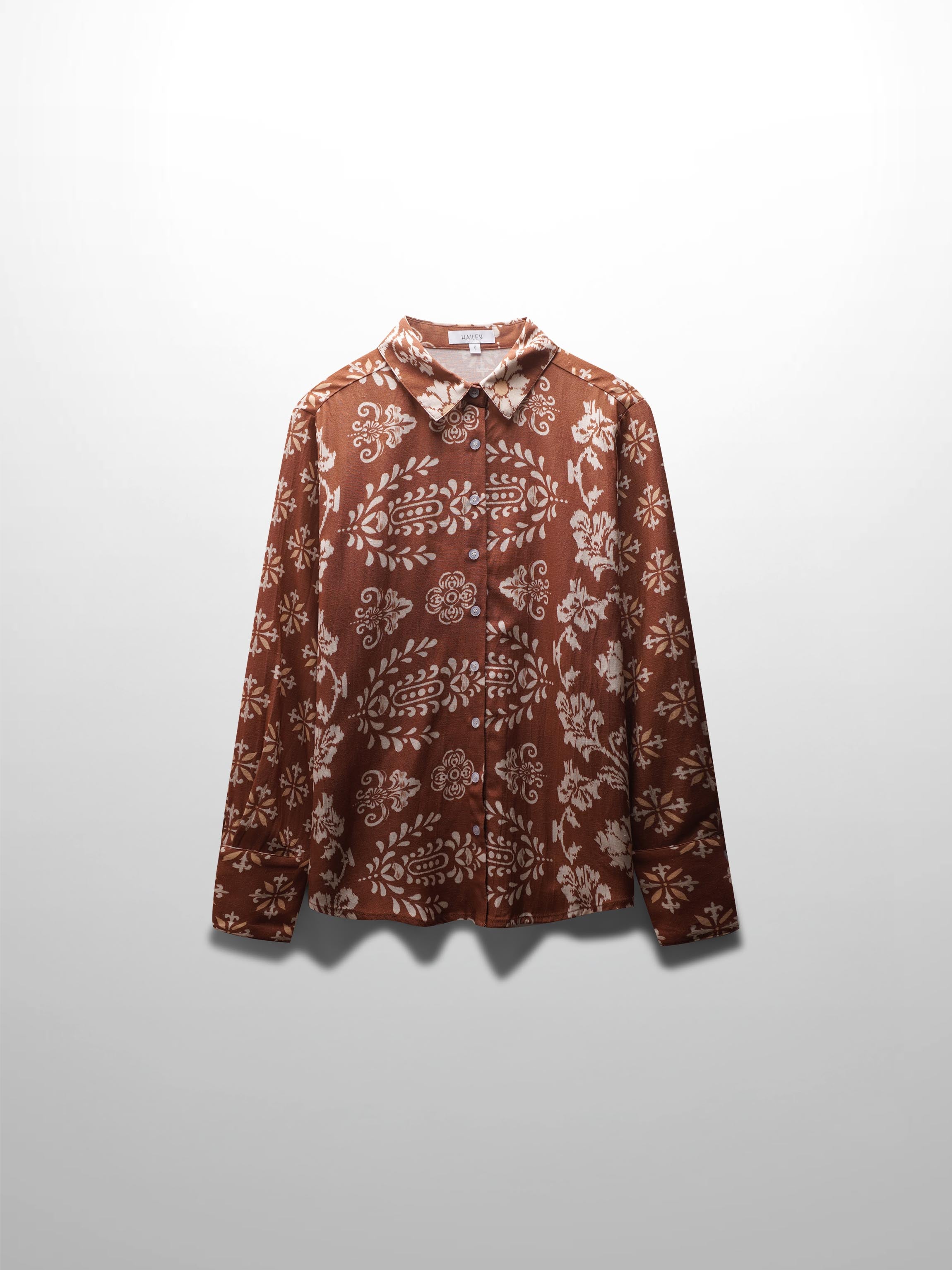 Printed Linen Blend Blouse-Geo Medallion