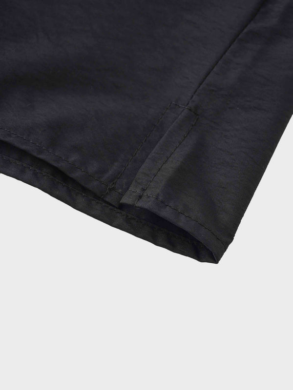 Bubble Sleeve Taffeta Top-Black