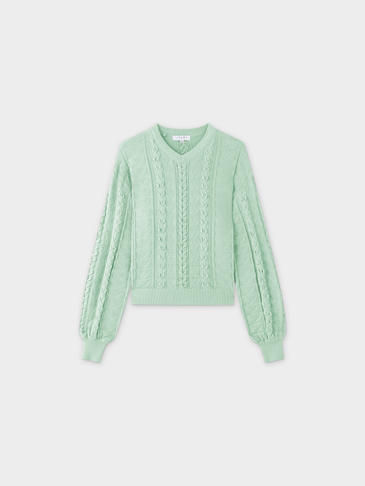 Cross Stitch Sweater-Mint