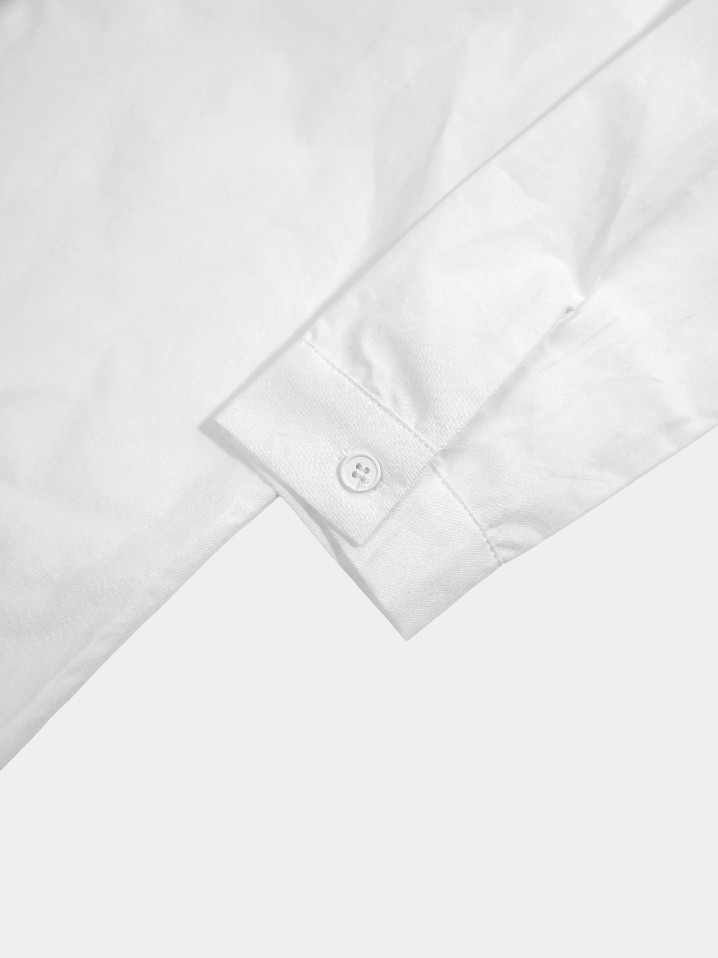 Flower Detail Cotton Blouse-White