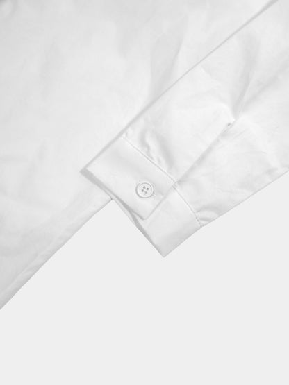 Flower Detail Cotton Blouse-White