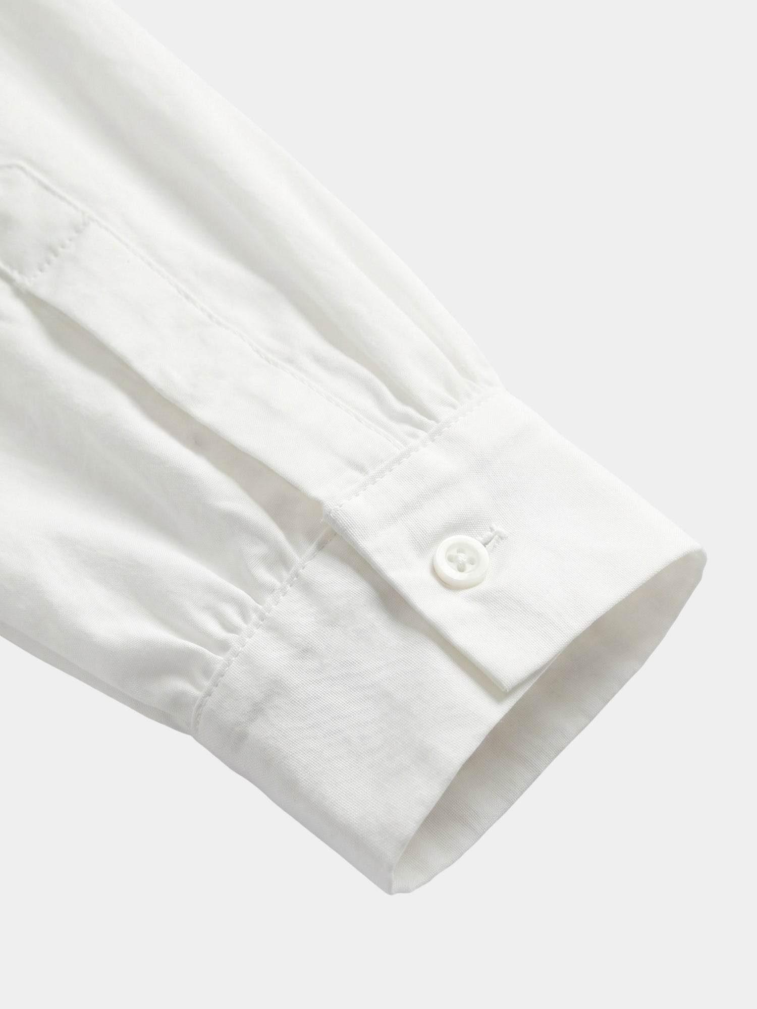 Ruffle Collar Pintuck Pleat Blouse-White