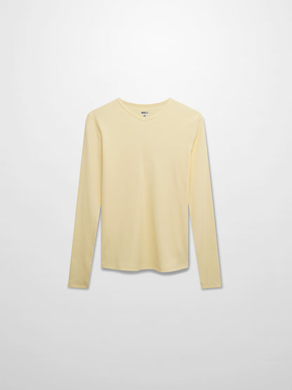 Soft Ribbed High V Tee-Butter Yellow