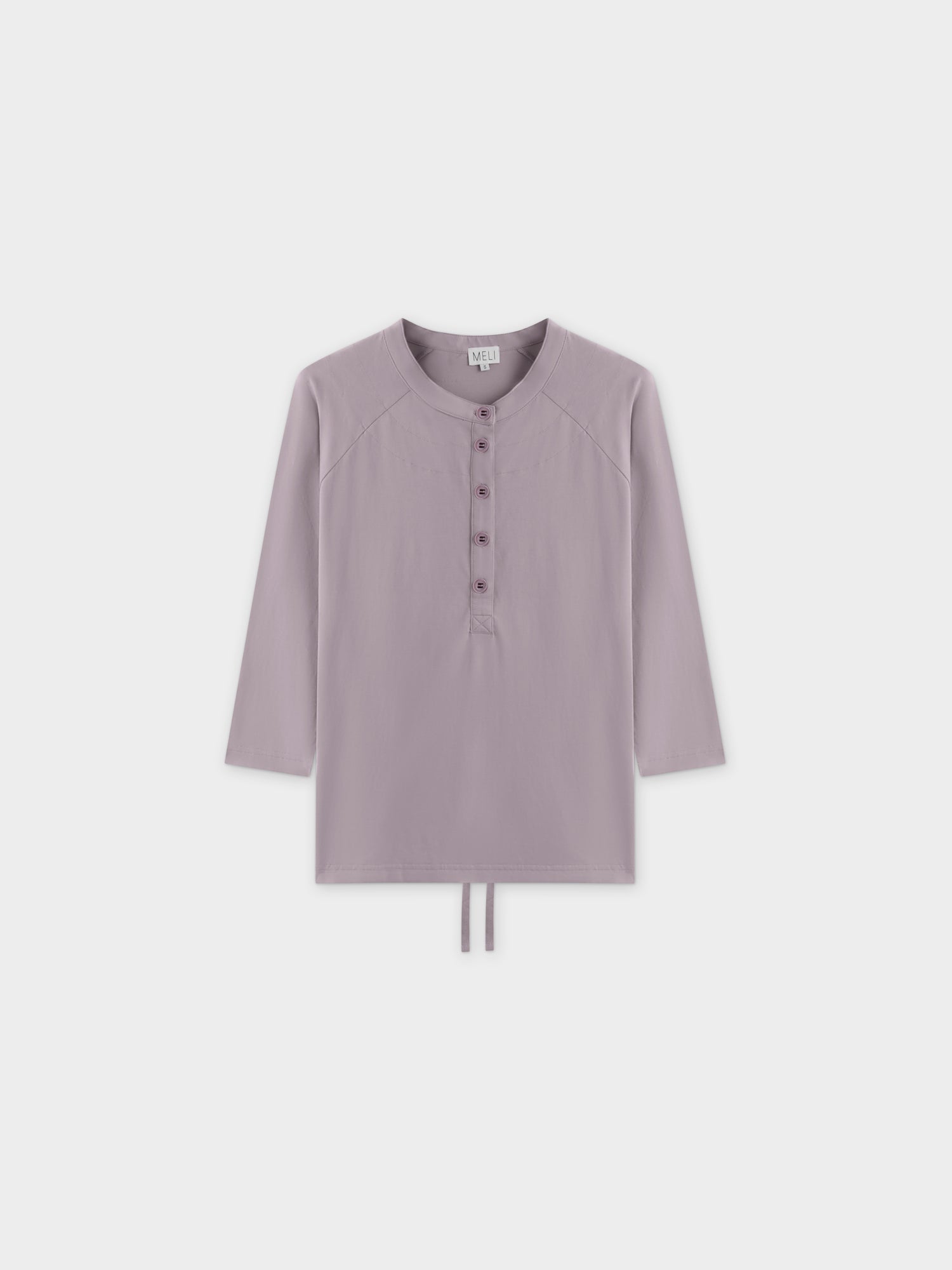 HENLEY DRAWSTRING TEE-LILAC