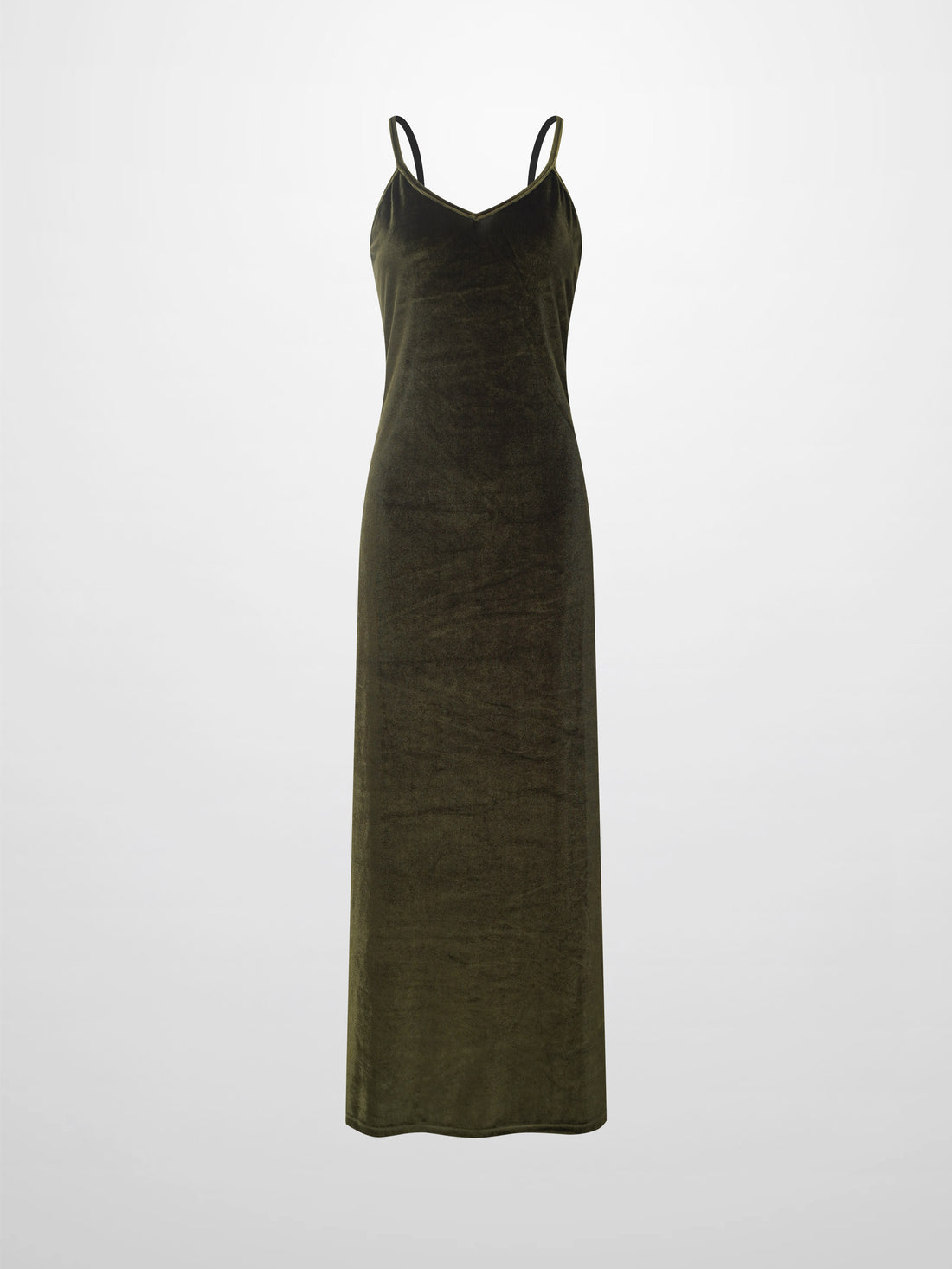 Ombre Velour Slip Dress-Green