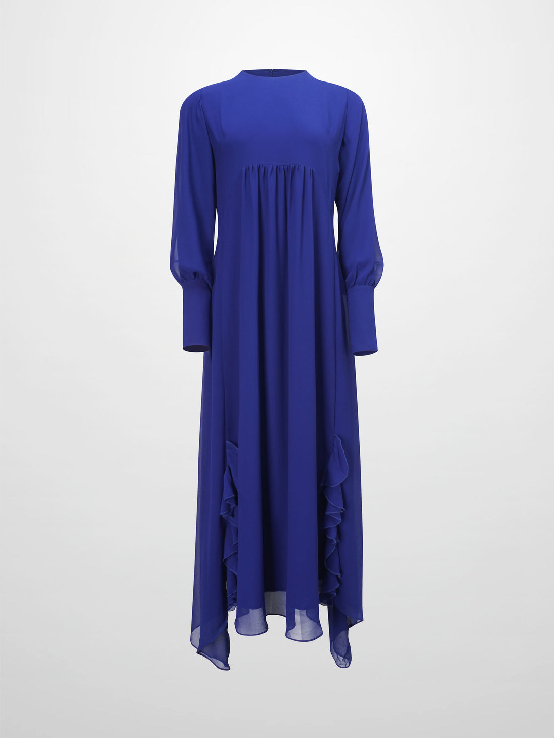 Asymmetrical Hem Dress-Medieval Blue