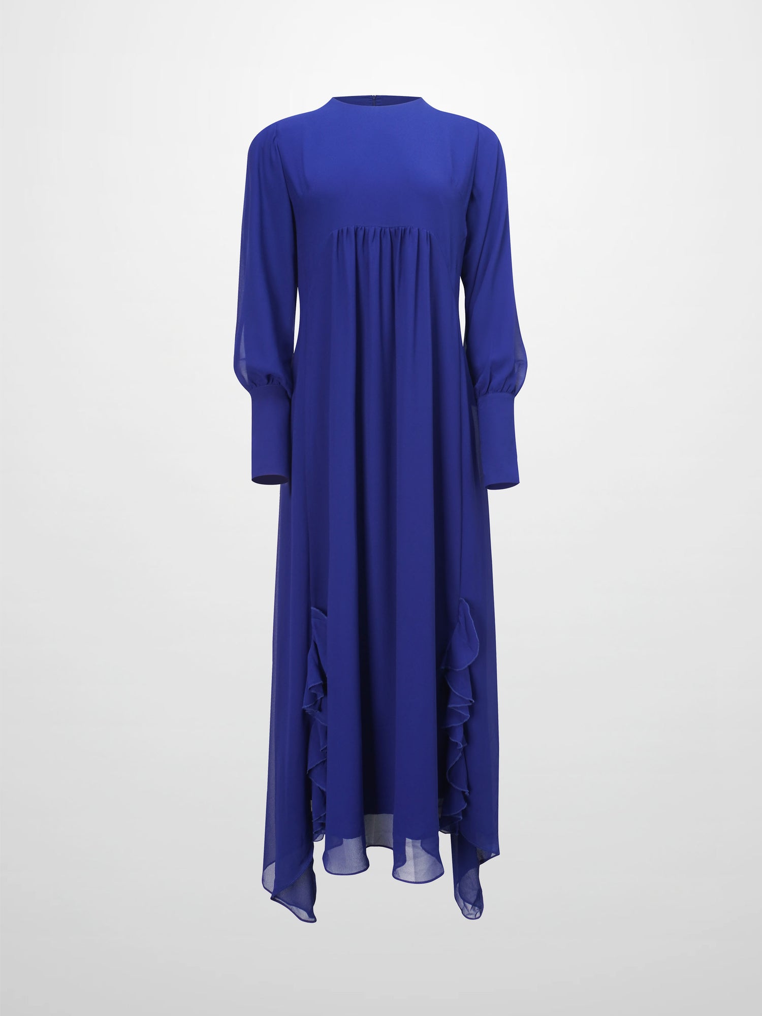 Asymmetrical Hem Dress-Medieval Blue