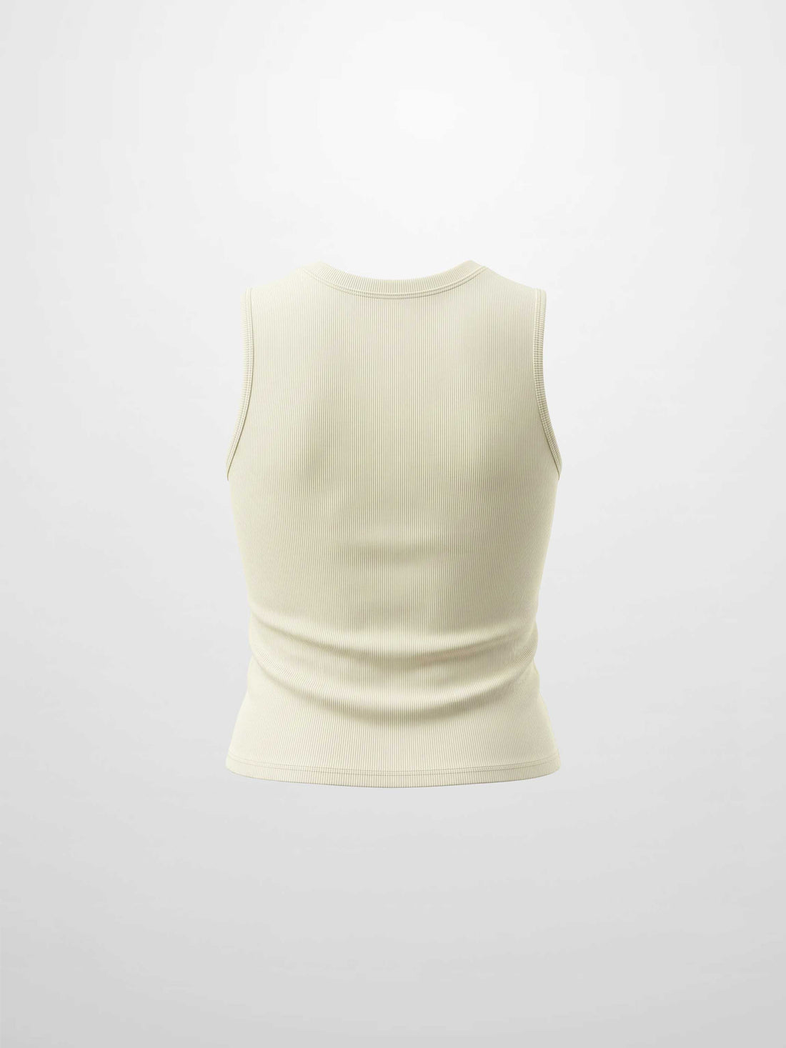 RIBBED CREW SLEEVELESS SHELL-CREAM