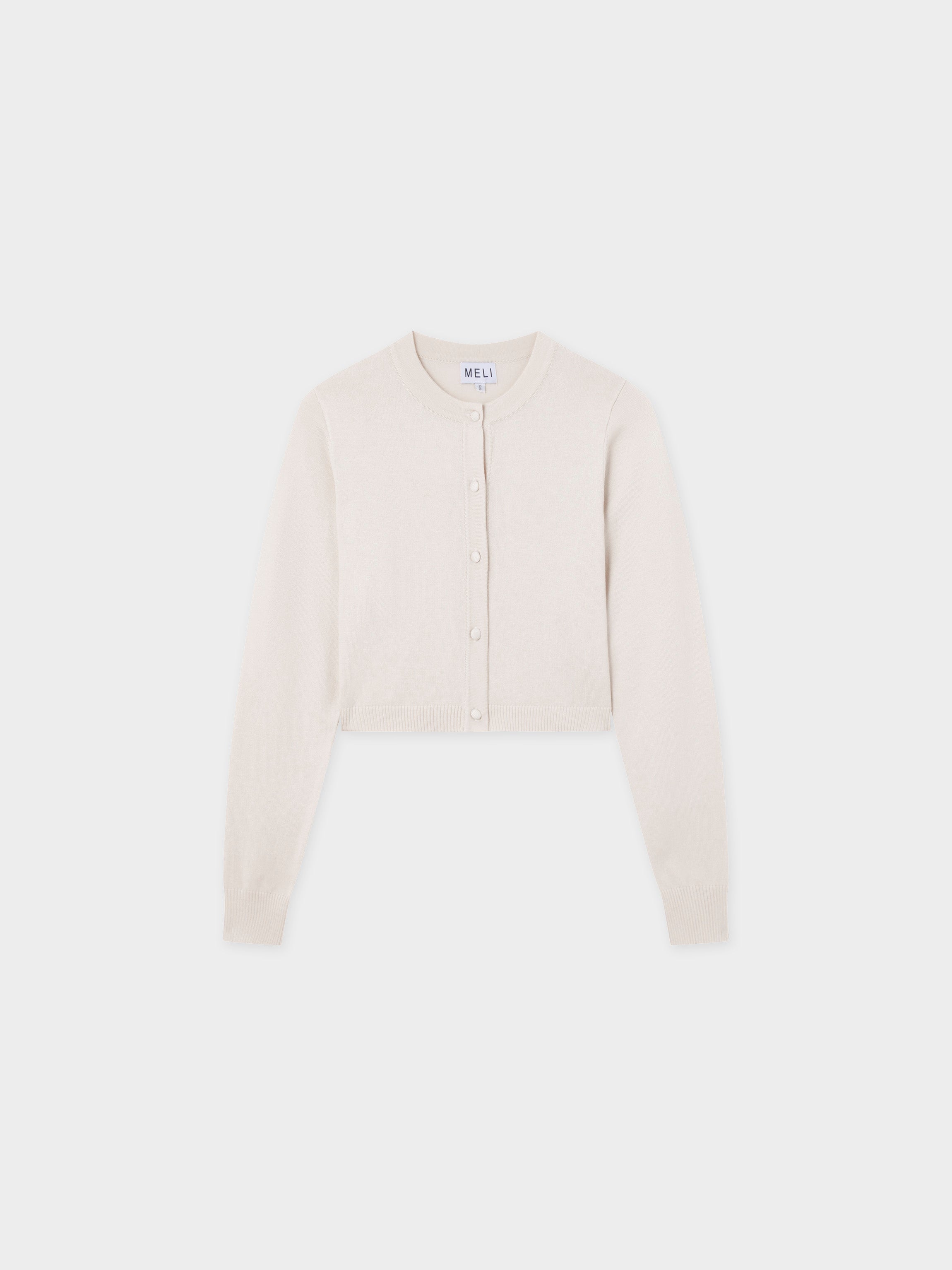 Solid Crew Crop Cardigan-Ivory