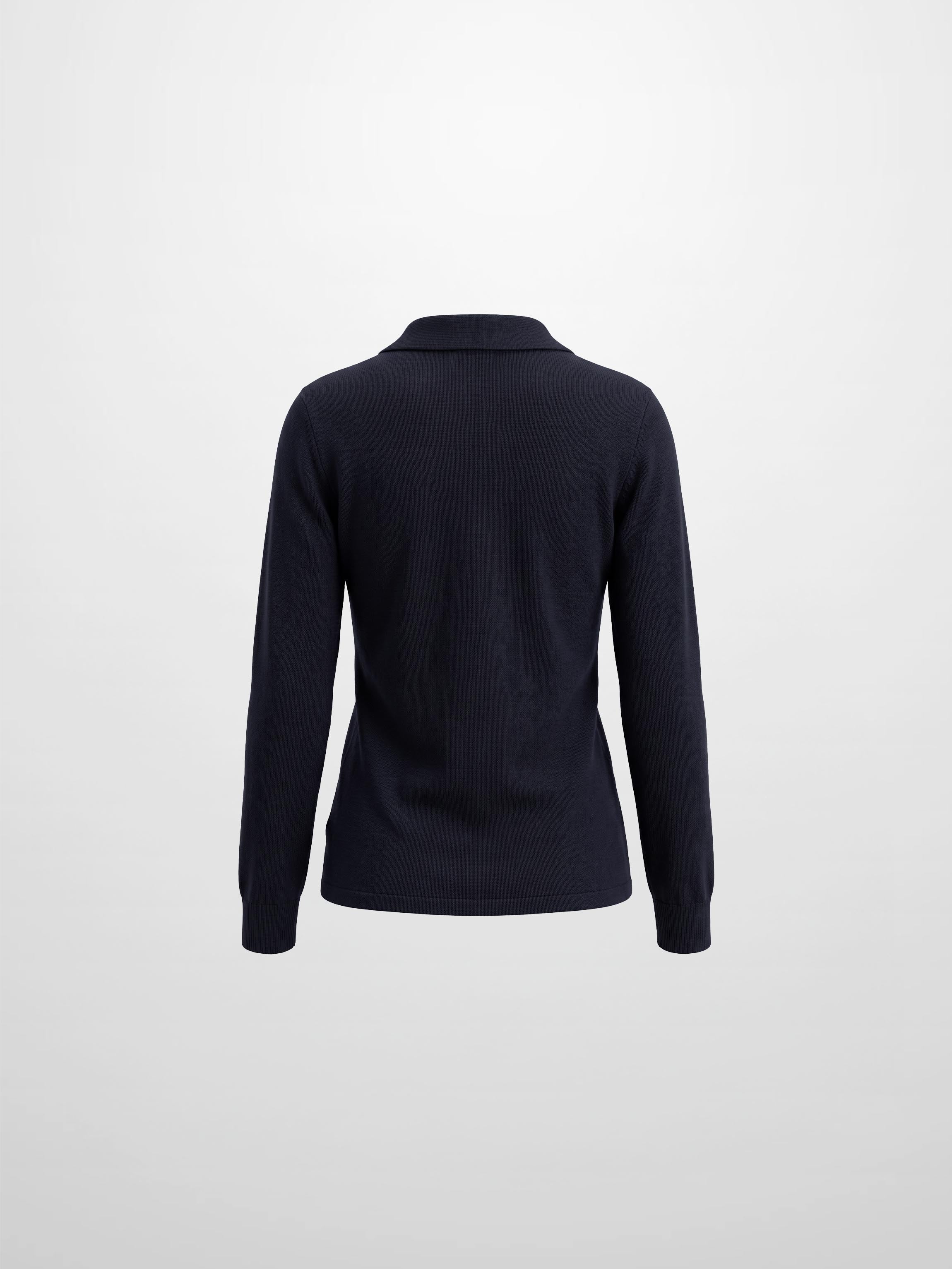 Asymmetrical Button Collar Sweater - Navy