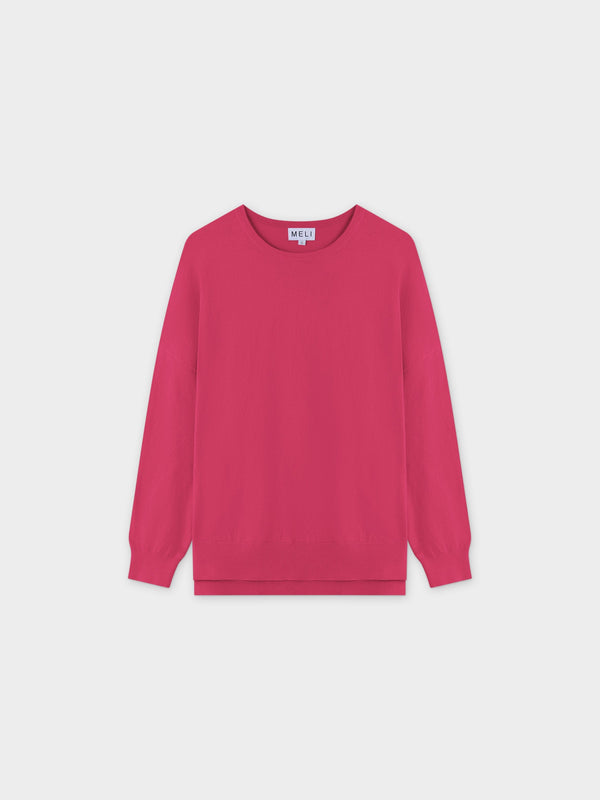 Oversized Lightweight Sweater-Pink