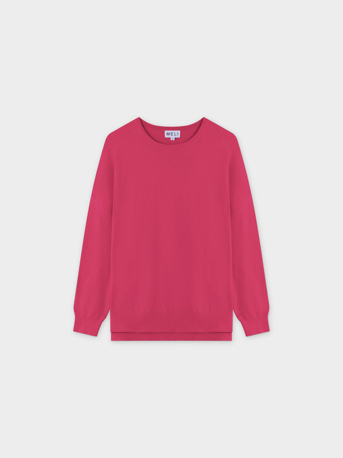 Oversized Lightweight Sweater-Pink
