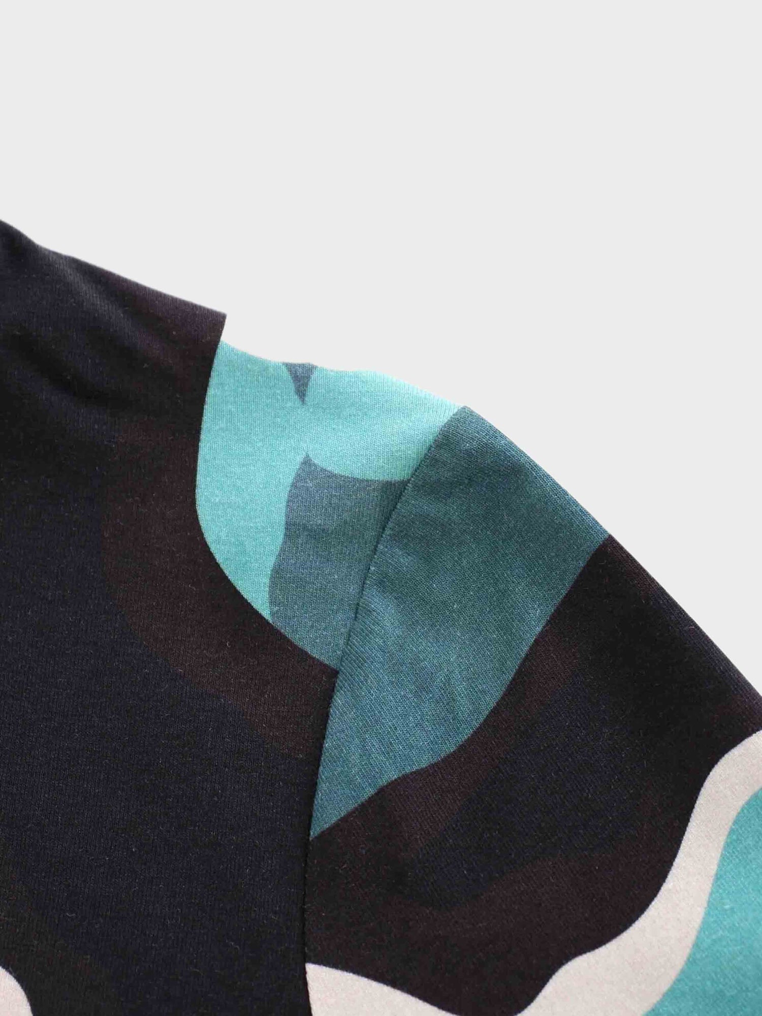 Printed Modal Turtleneck-Aqua Lightning