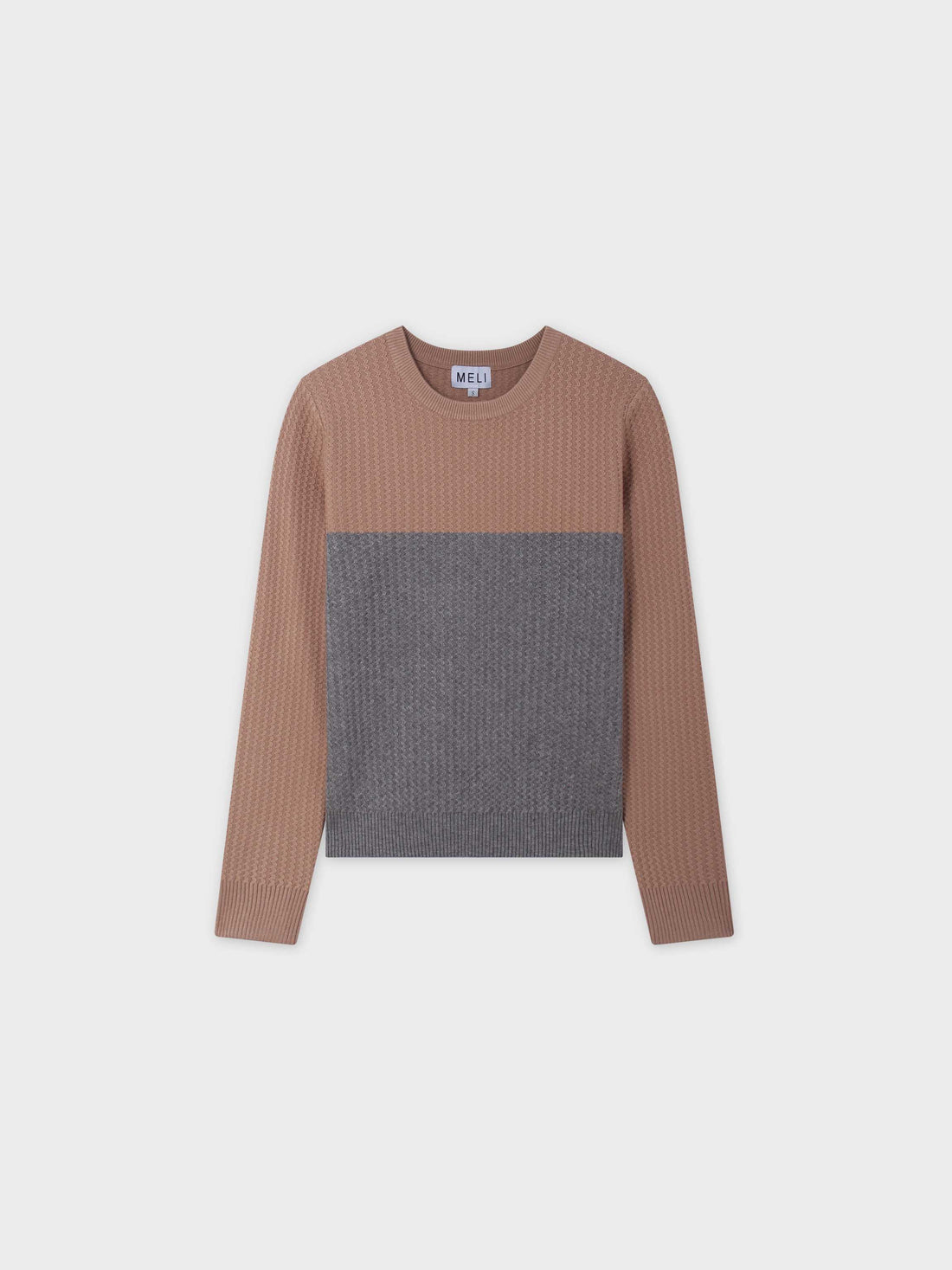 Waffle Wave Sweater-Taupe/Grey