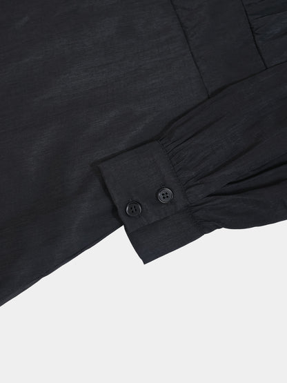Prairie Bottom Shirt Dress-Black