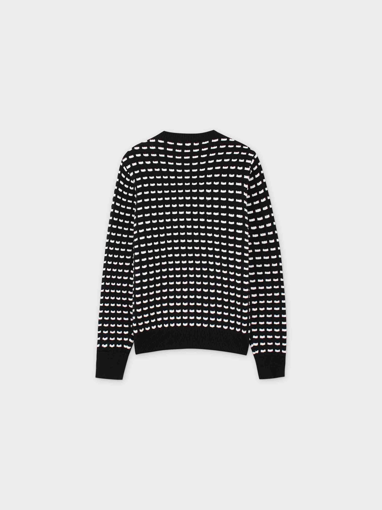 Basket Weave Sweater-Black/White