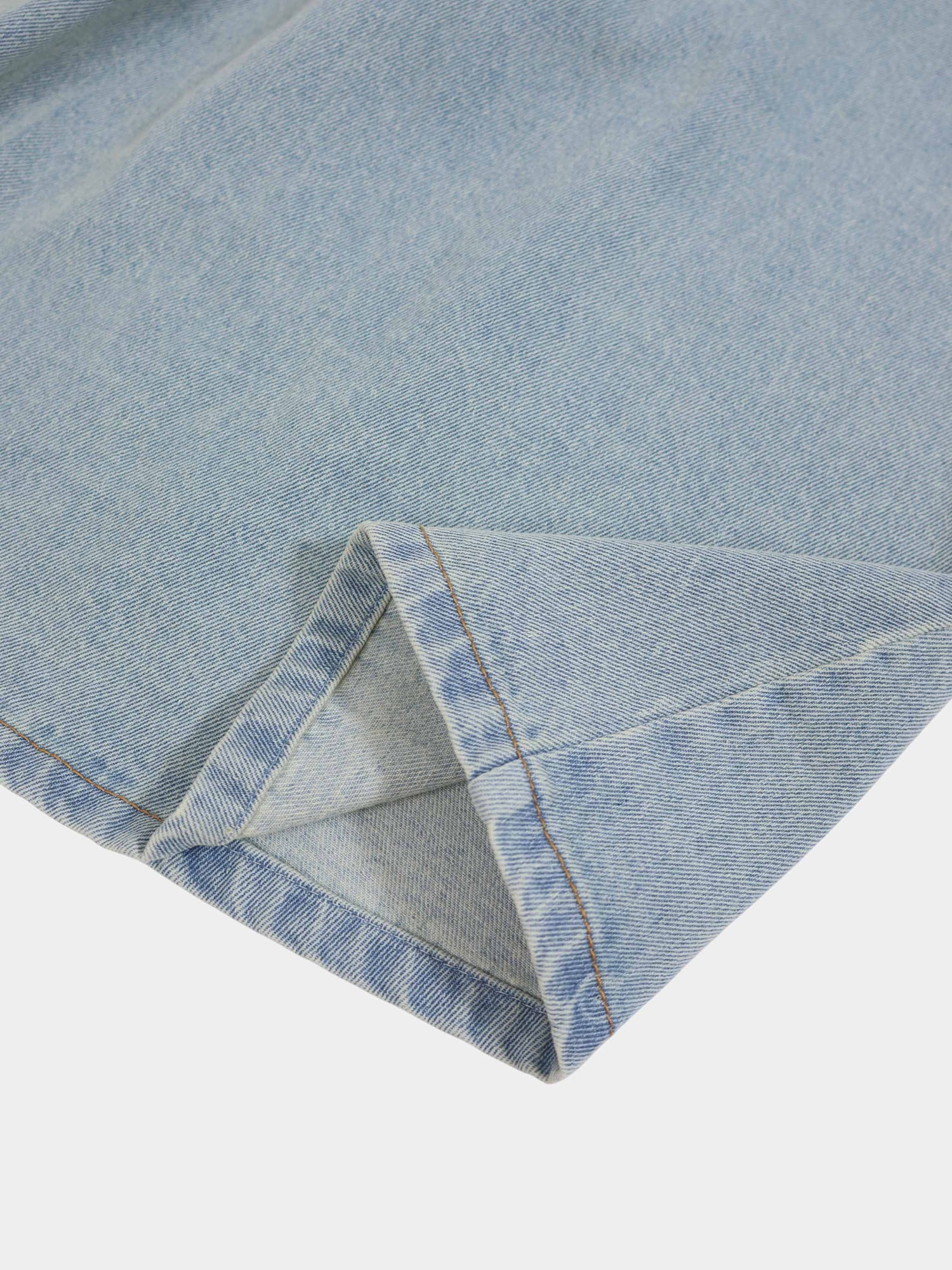 Buckle Design Denim Skirt-Blue