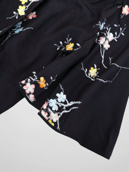 Flutter Sleeve Wrap Dress-Bunches of Floral