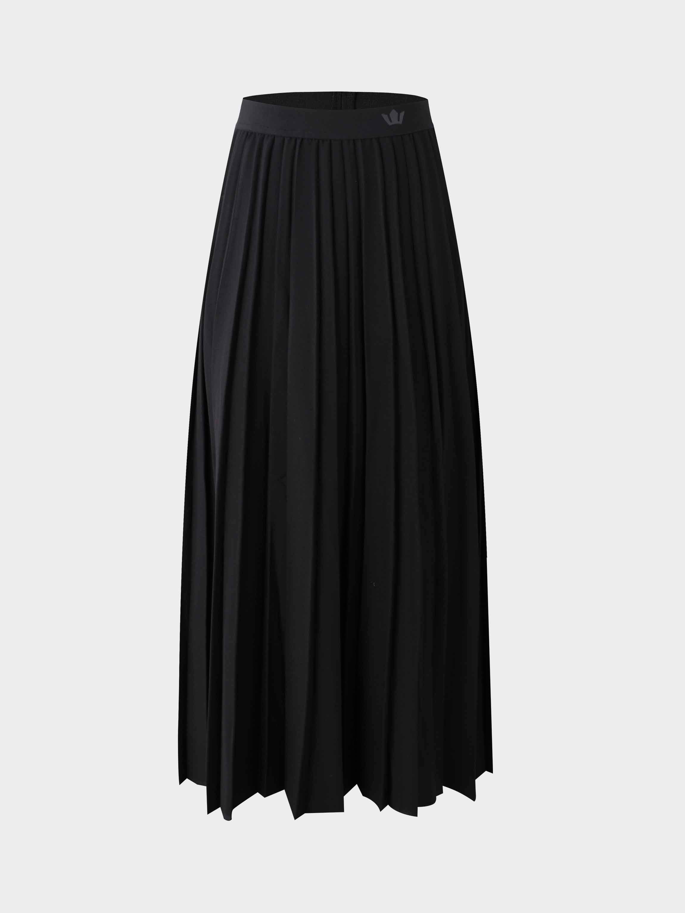 Merino Pleated Skirt-Dark Grey