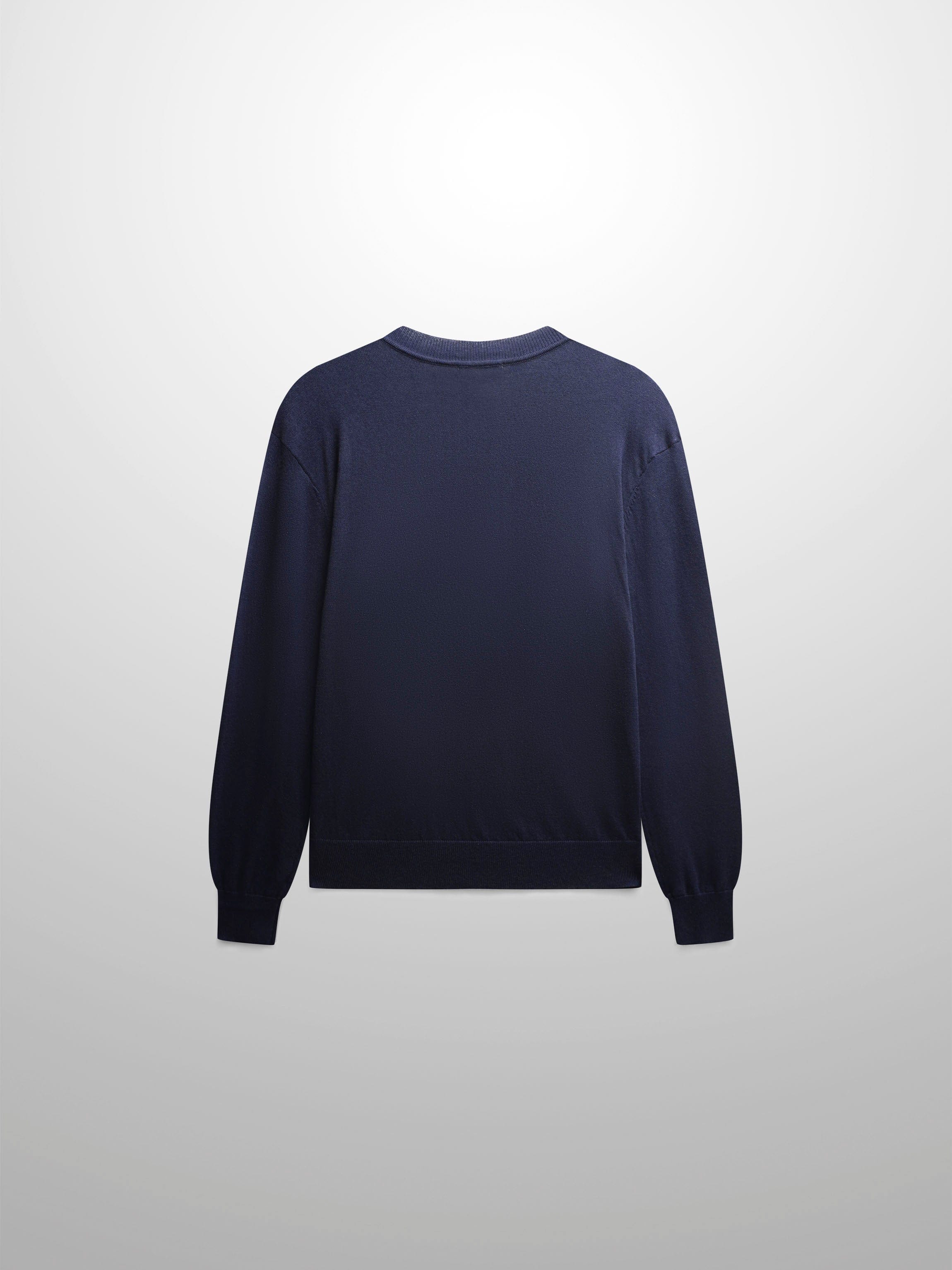 High V Lightweight Sweater-Navy