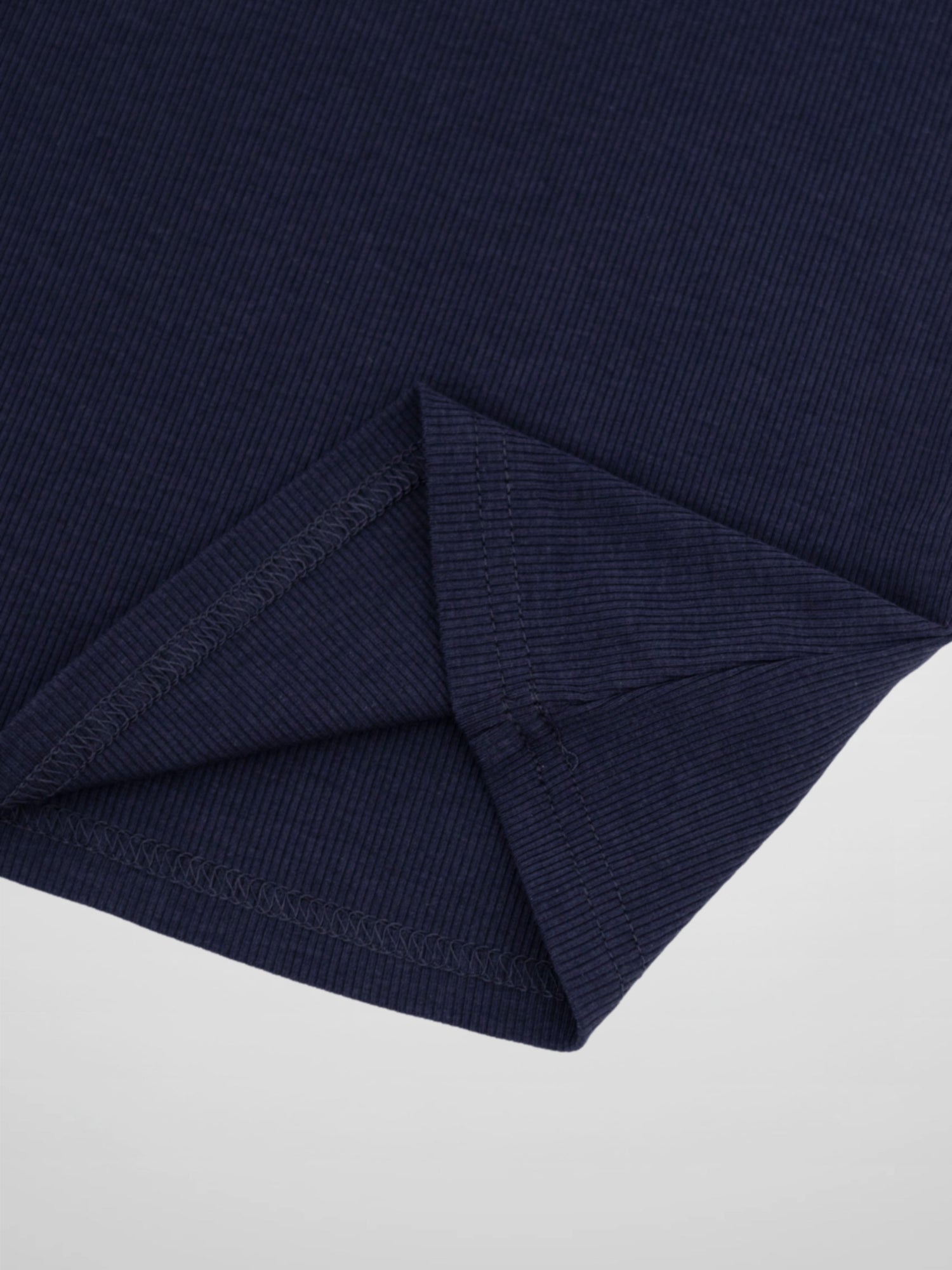 Soft Ribbed High V Tee-Dark Navy