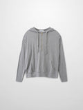Ribbed Half Zip Hoodie Tee-Heathered Grey
