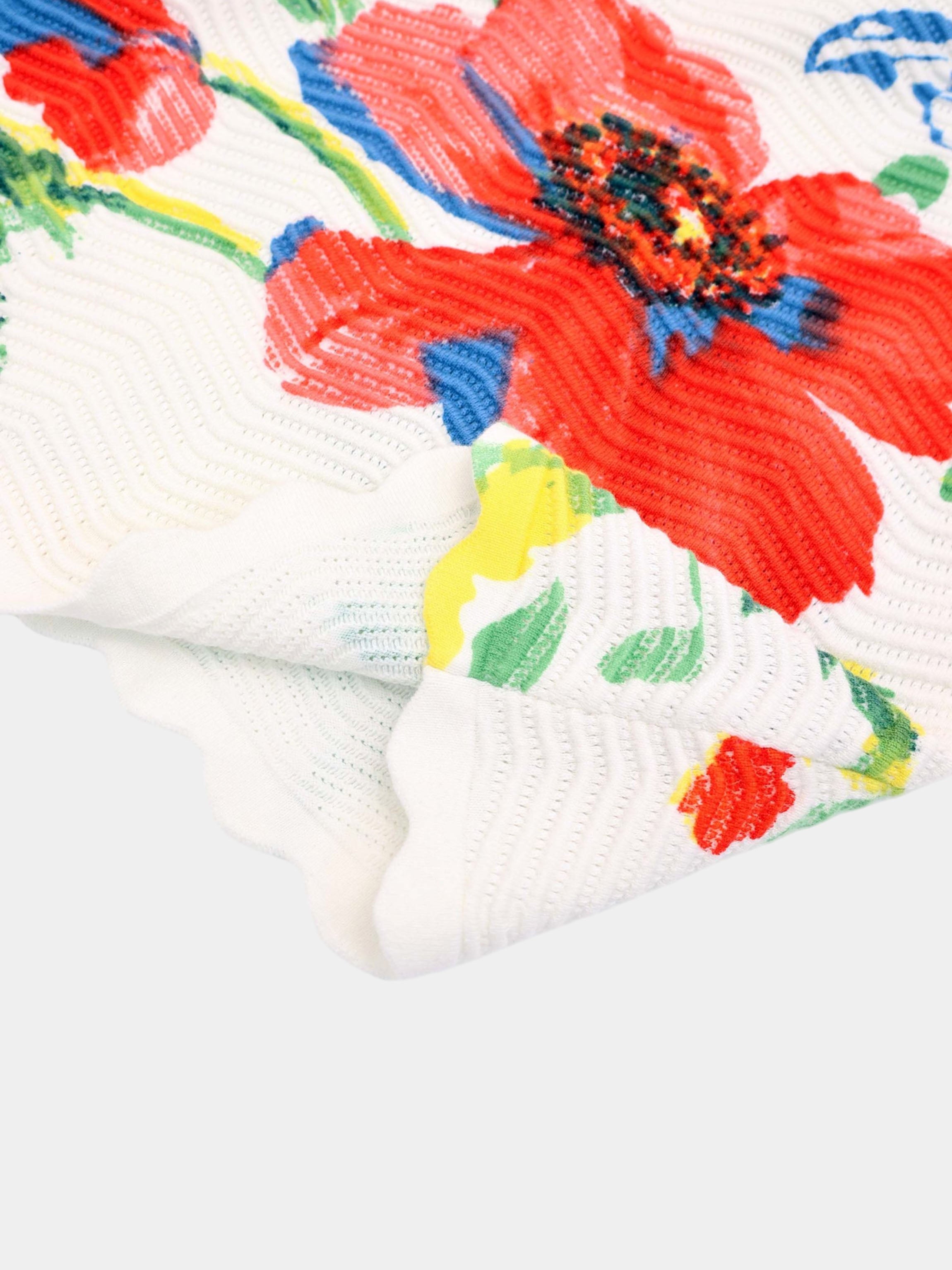 Wave Design Slip Dress-Coral Flower