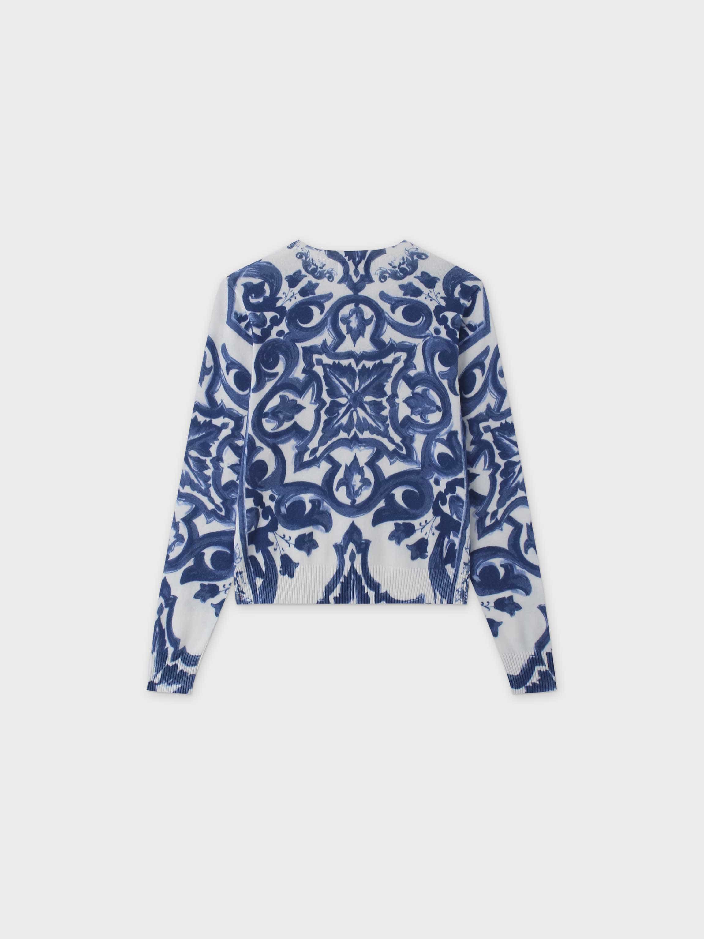 Printed Sweater-Blue Picasso