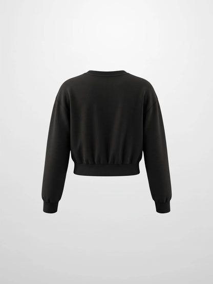 Lightweight Crop Sweatshirt - Black