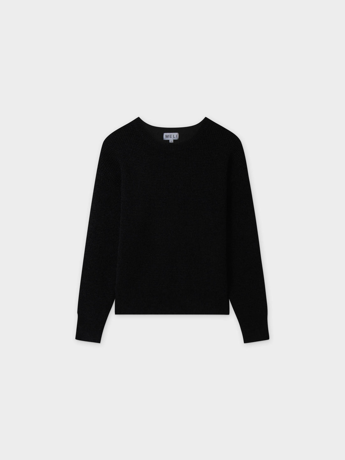 Chenille Waffle Sweater-Black