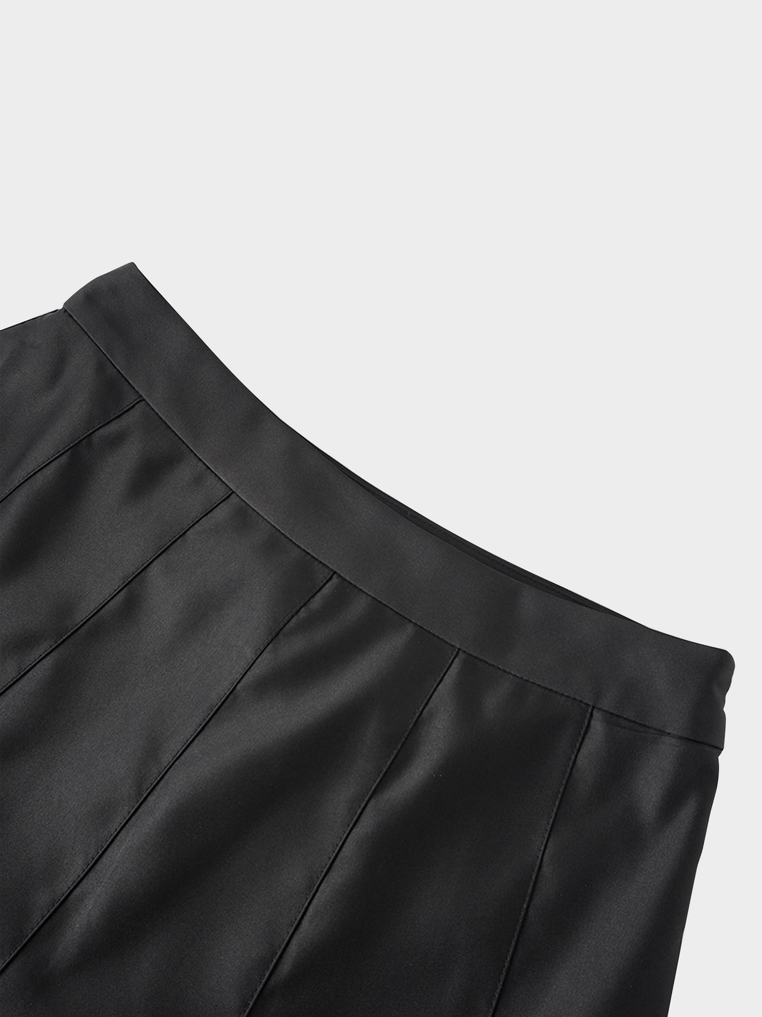 Lux Satin Pleated Skirt 26&quot;-Black