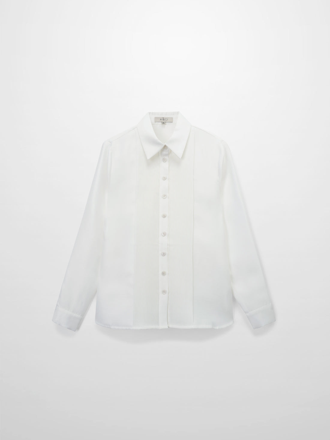 Pintuck Button Down Blouse-White