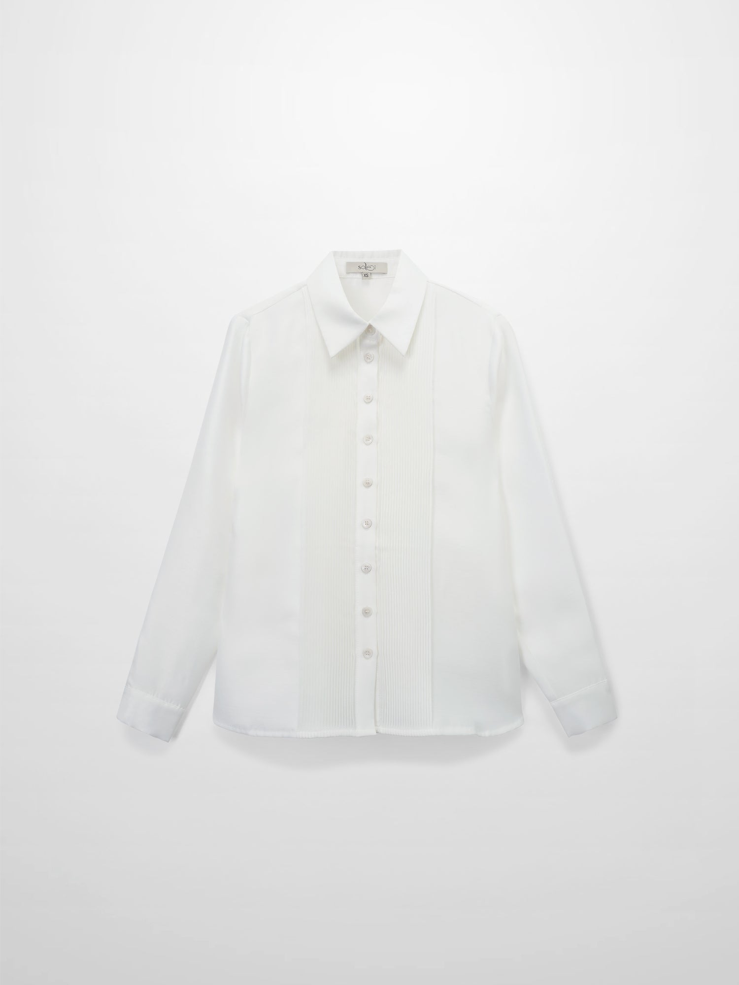 Pintuck Button Down Blouse-White