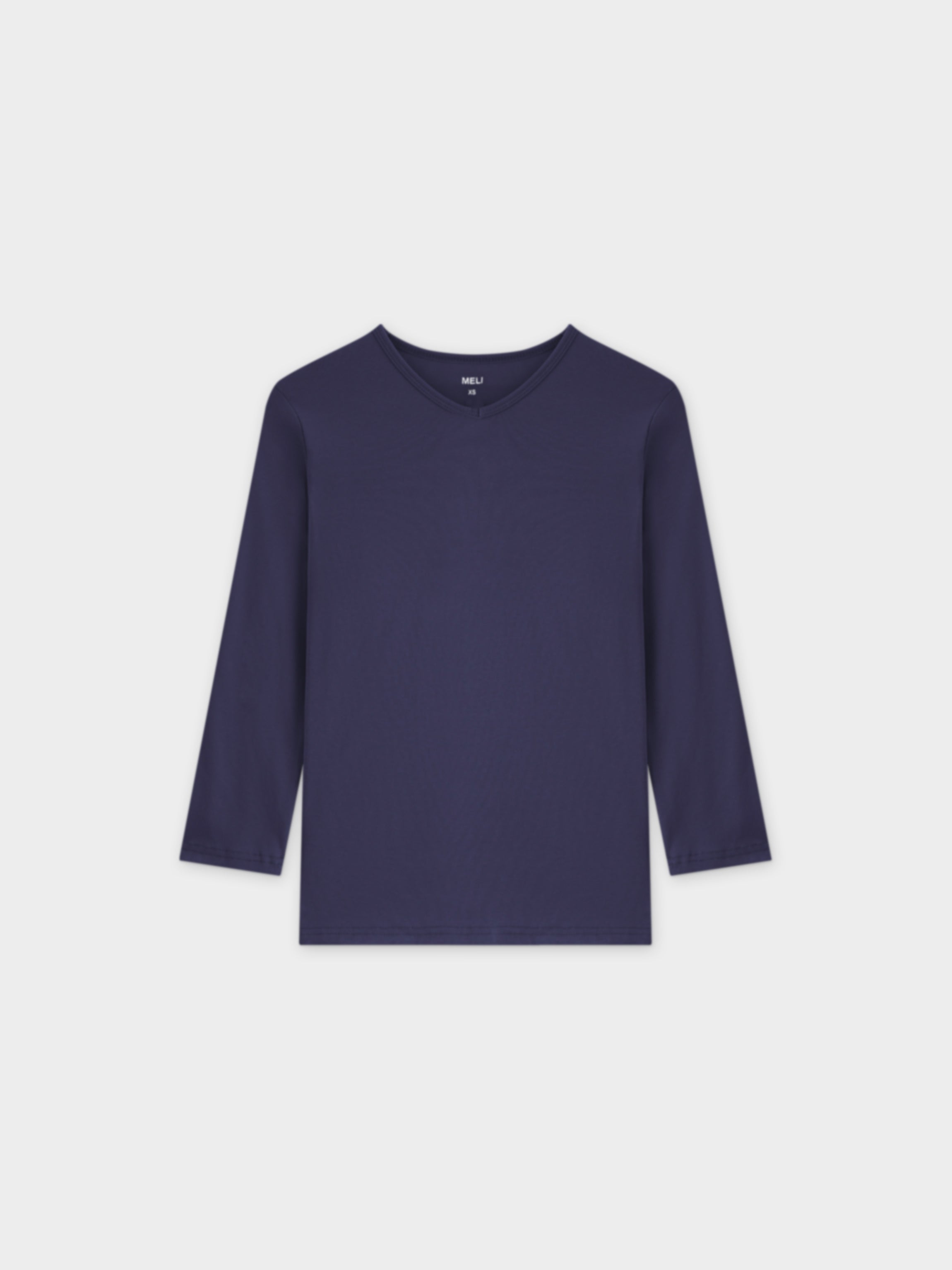 BASIC HIGH V TEE 3Q-NAVY