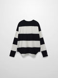 Oversized Rounded Hem T-Shirt-Black/White