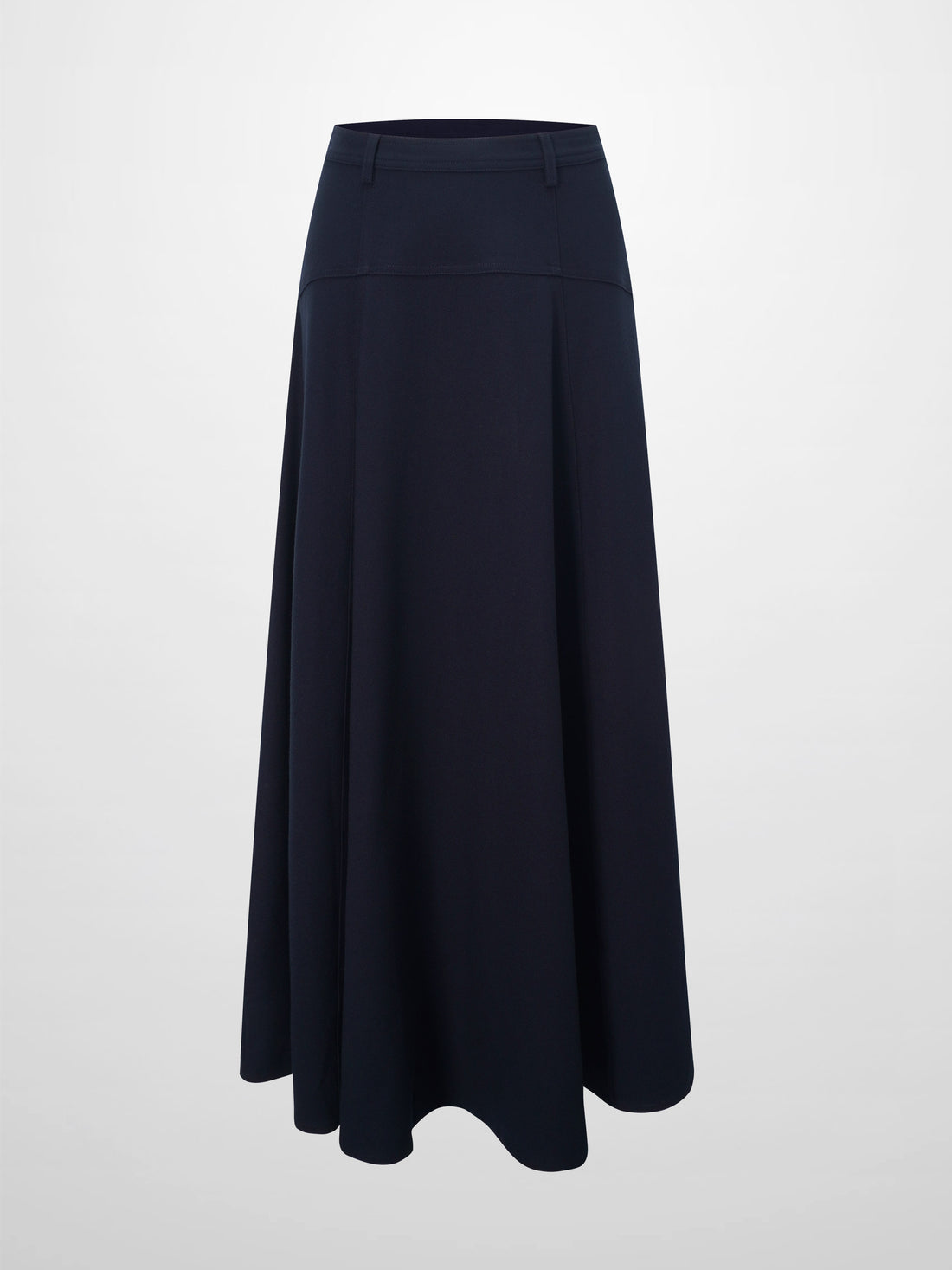 Wool Blend Yoke Skirt 37&quot;-Navy