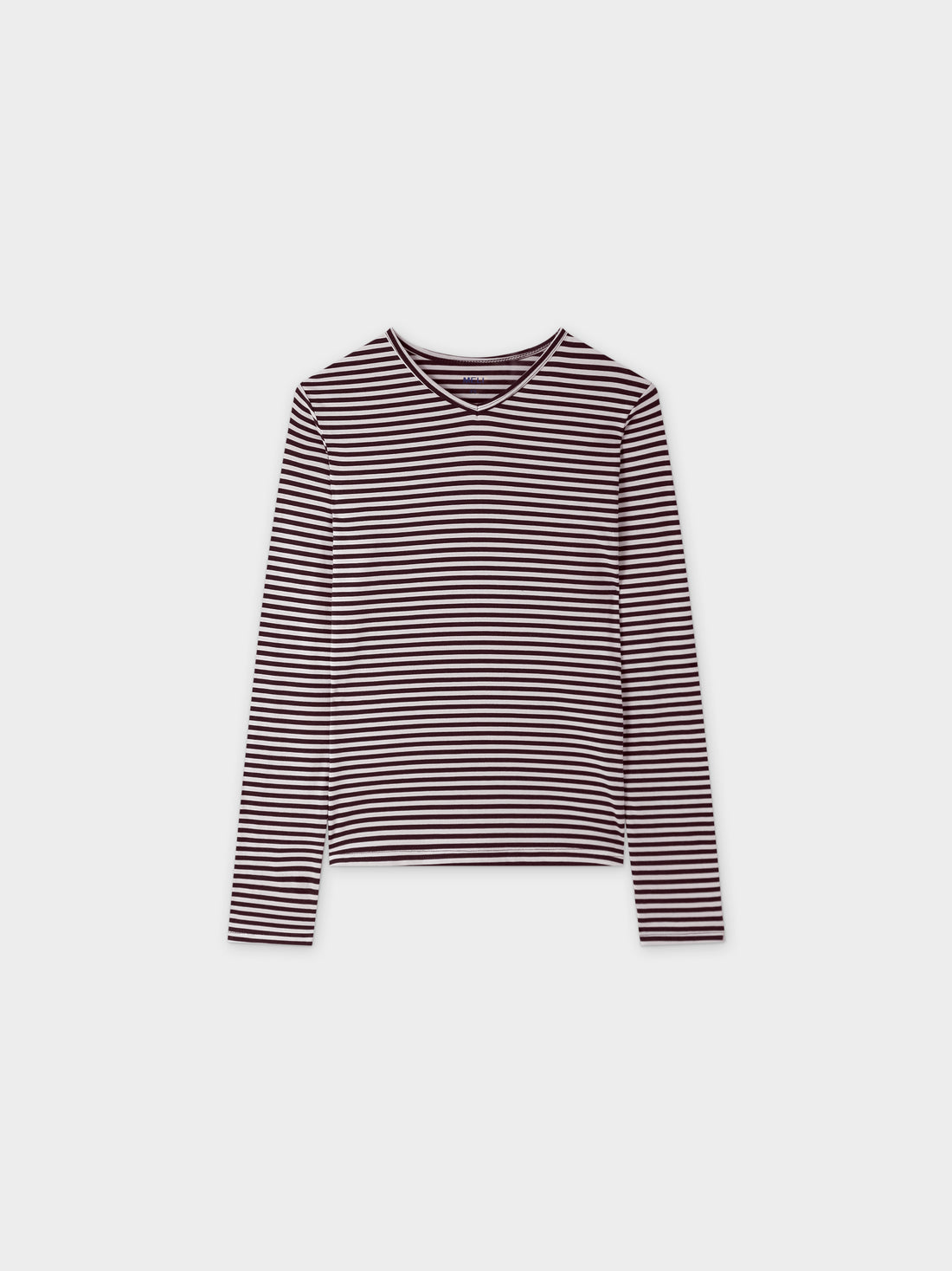 Camiseta Thin Stripe High V-Granate/Blanco