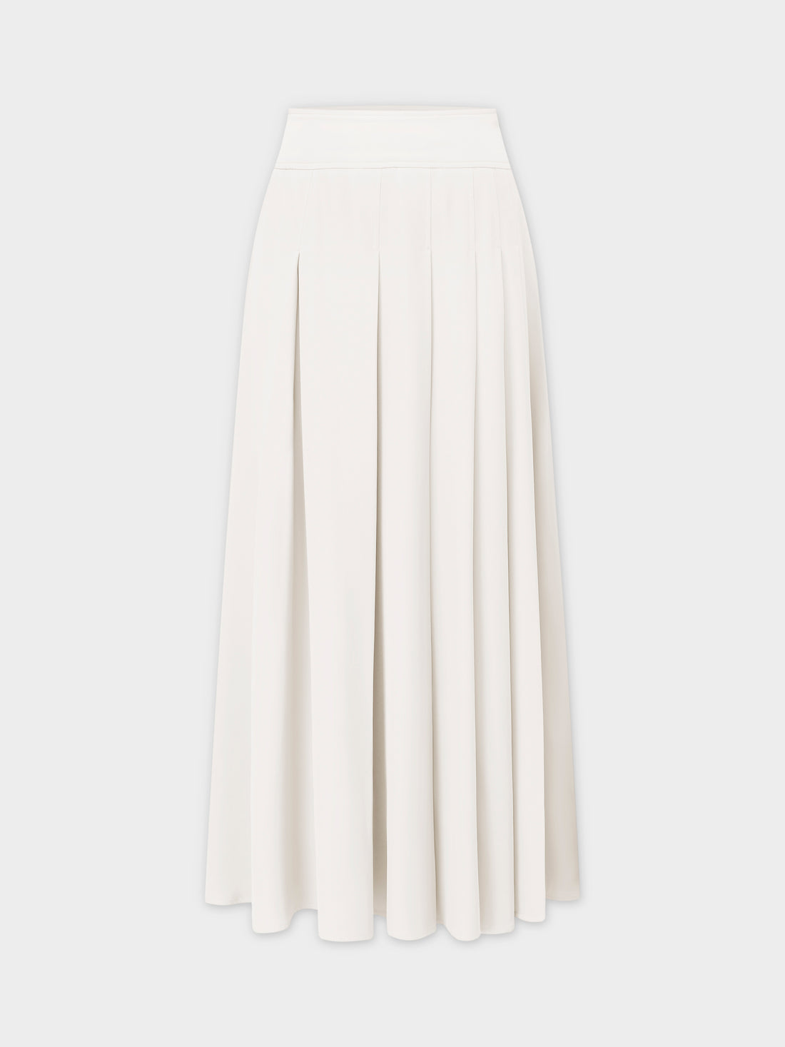 Yoke Pleated Skirt 37&quot;-White