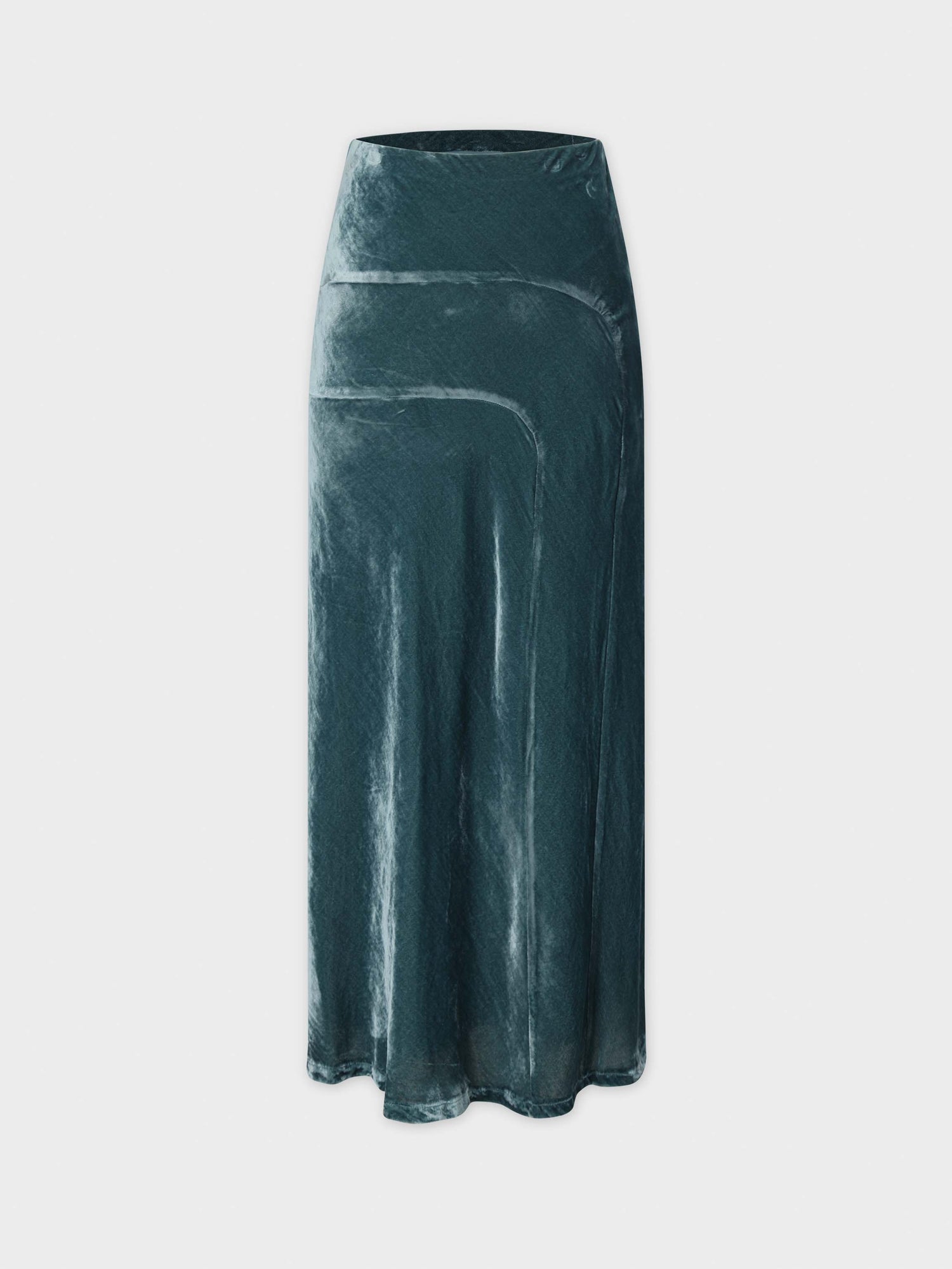 Velvet Slip Skirt-Teal