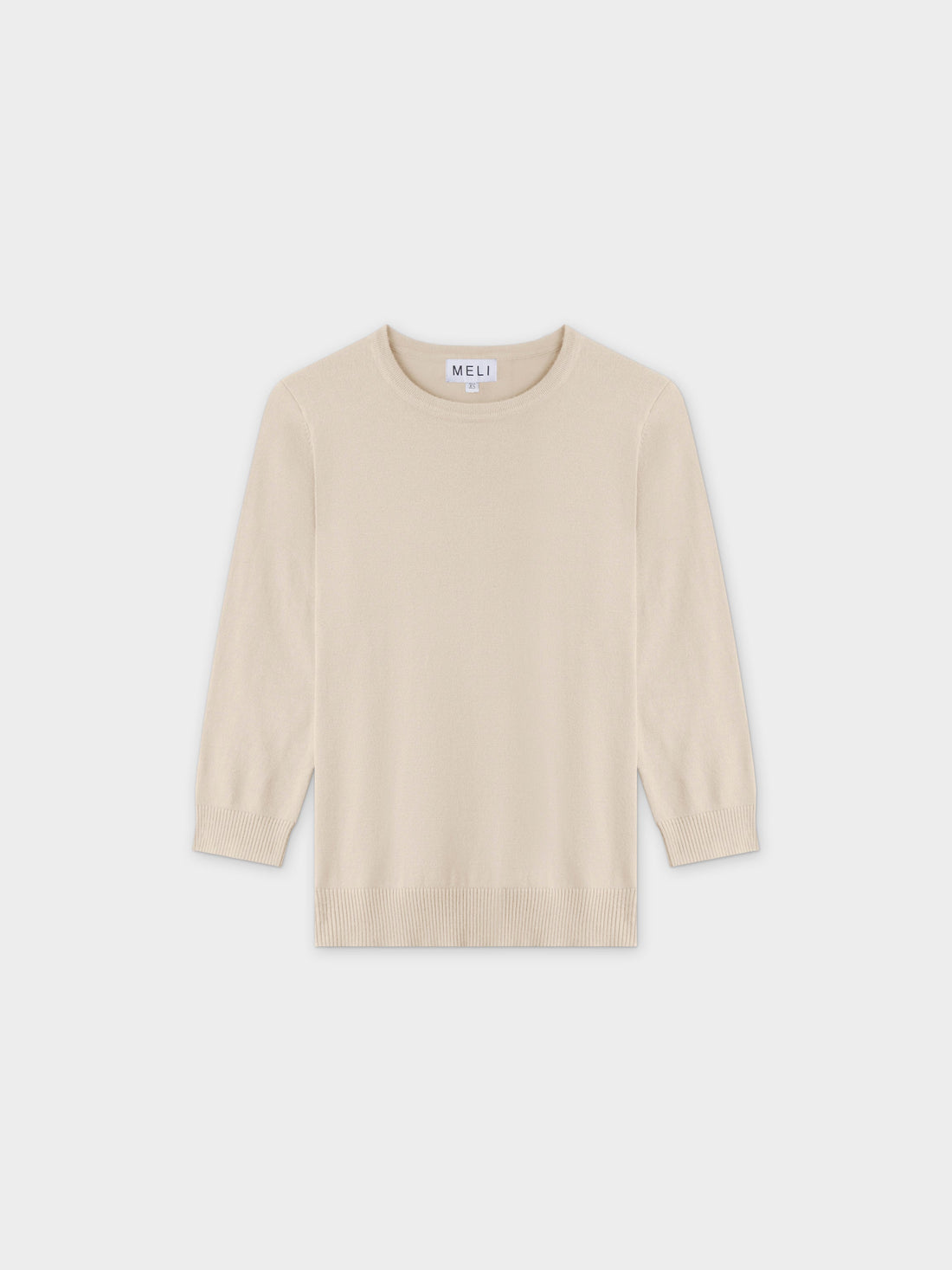 Basic Crew Sweater 3Q-Ivory