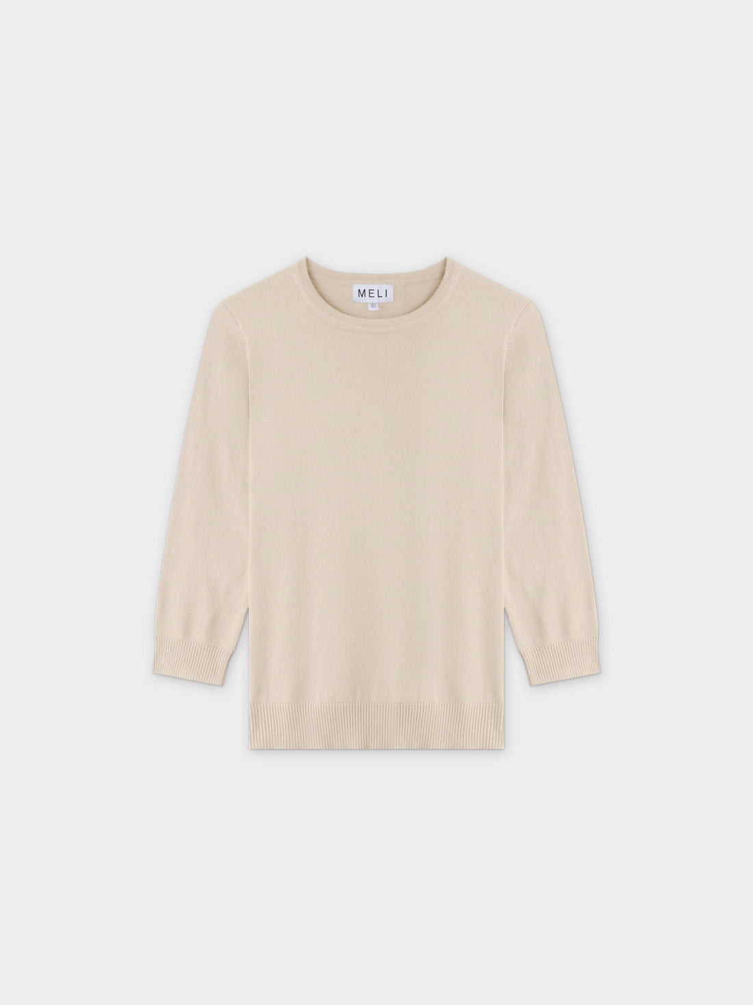 Basic Crew Sweater 3Q-Ivory