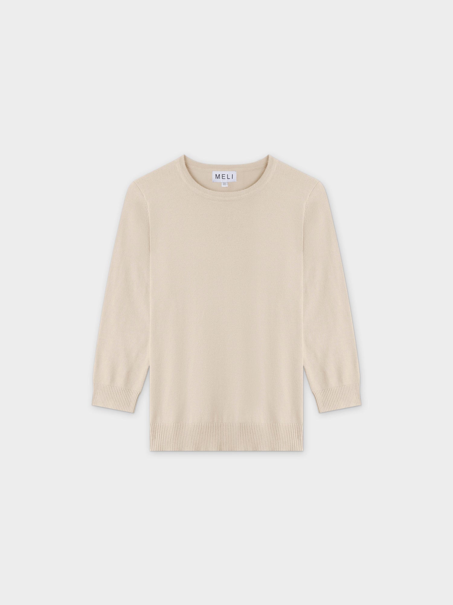 Basic Crew Sweater 3Q-Ivory