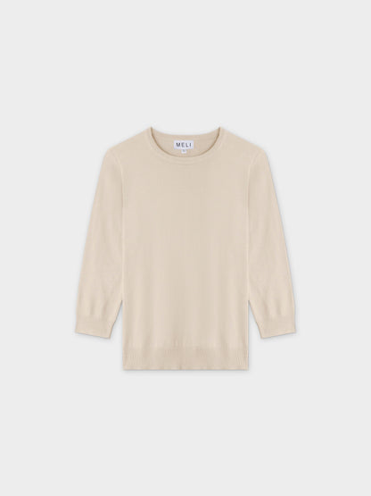 Basic Crew Sweater 3Q-Ivory