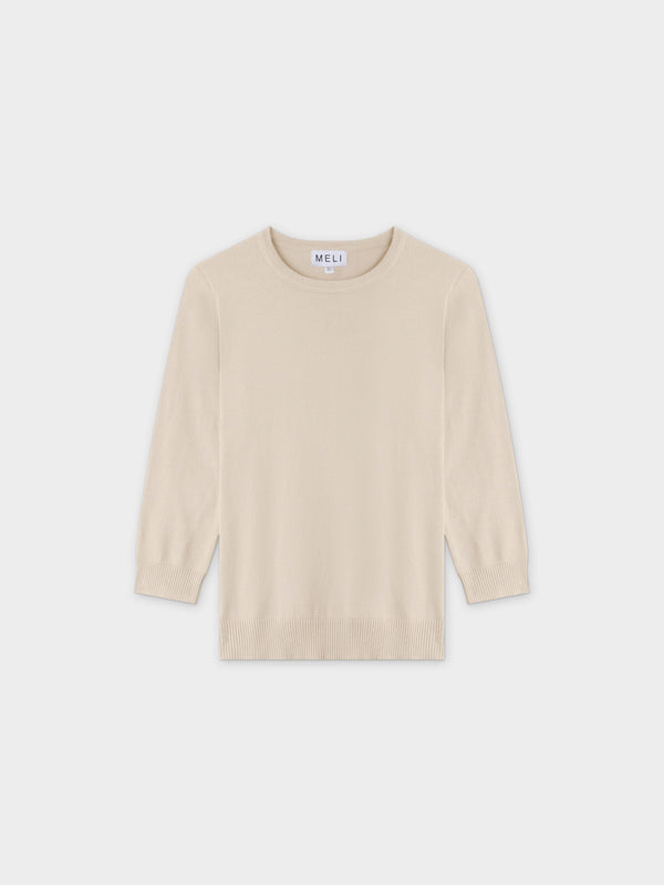 Basic Crew Sweater 3Q-Ivory
