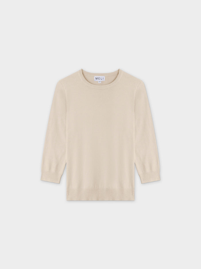 Basic Crew Sweater 3Q-Ivory