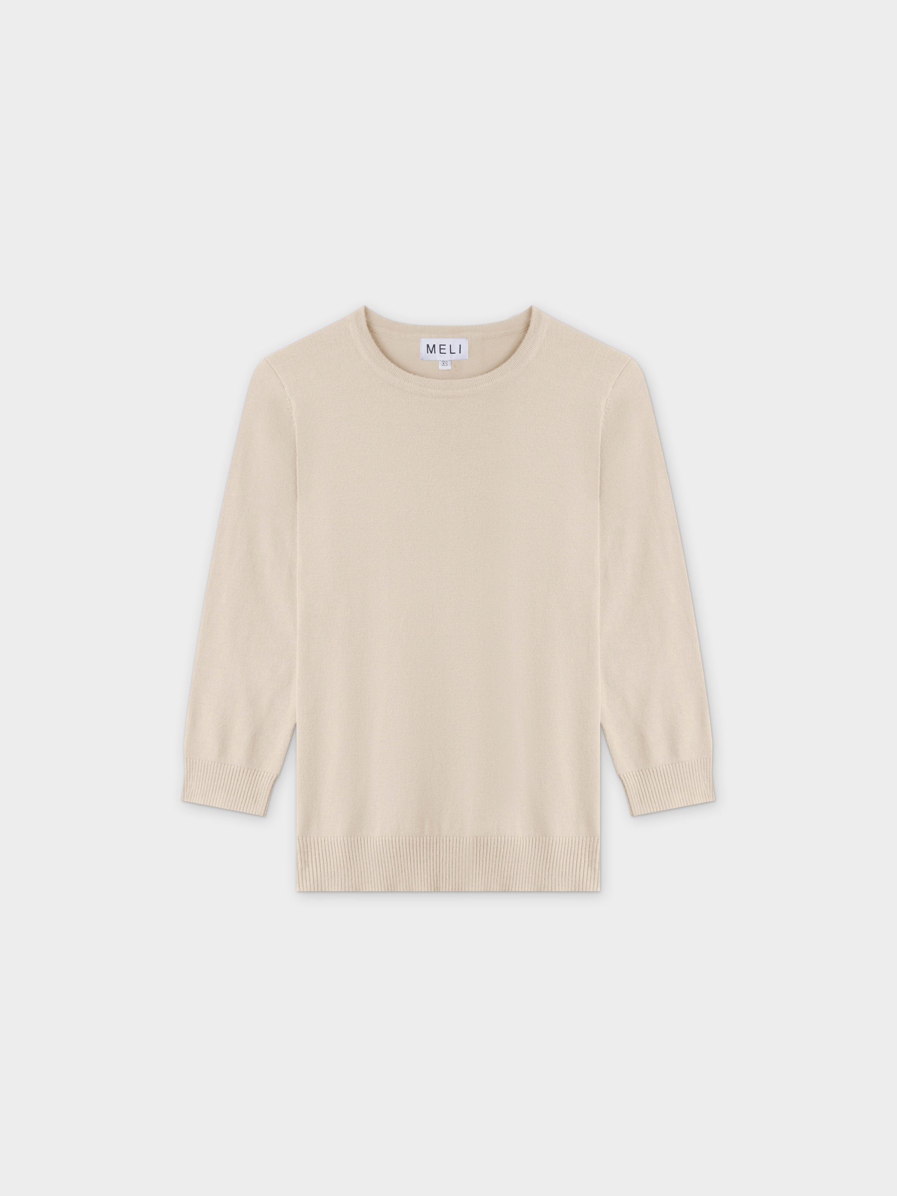 Basic Crew Sweater 3Q-Ivory
