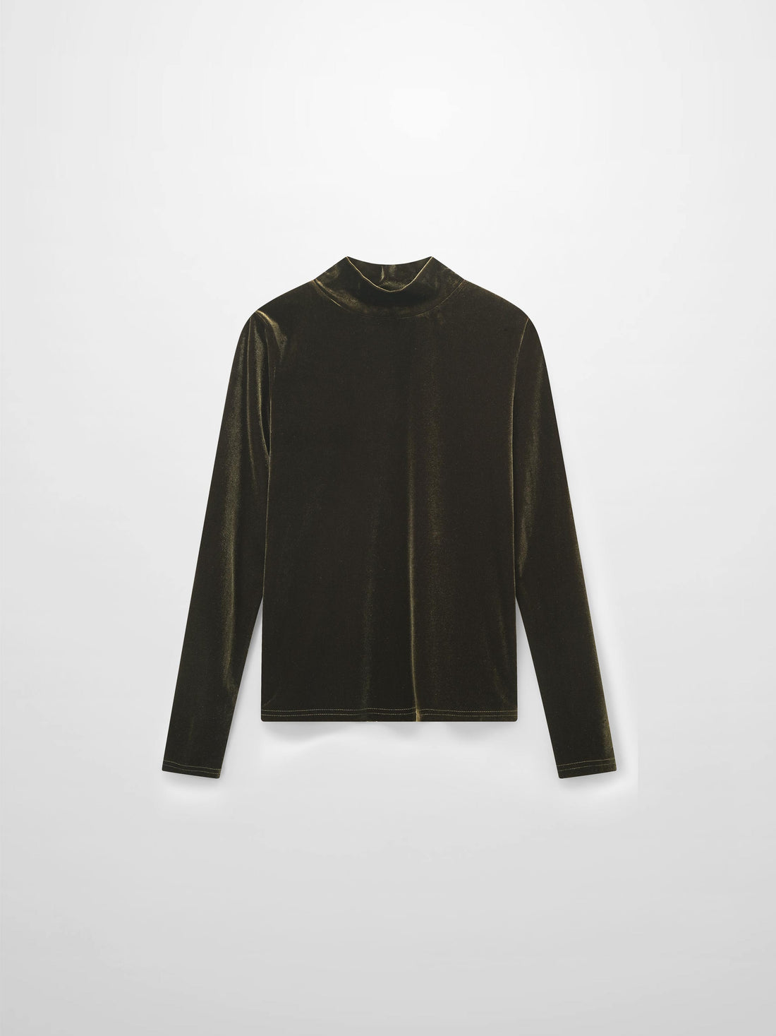 Velour Mock Neck Turtleneck-Green